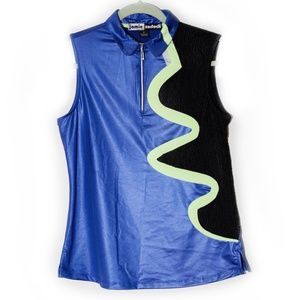 JAMIE SADOCK Golf Top Medium 41216 Wave Pattern